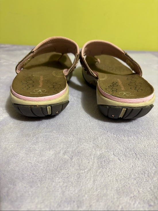 Hush Puppies Brown and Pink Braided Thong Sandals - Picture 7 of 9